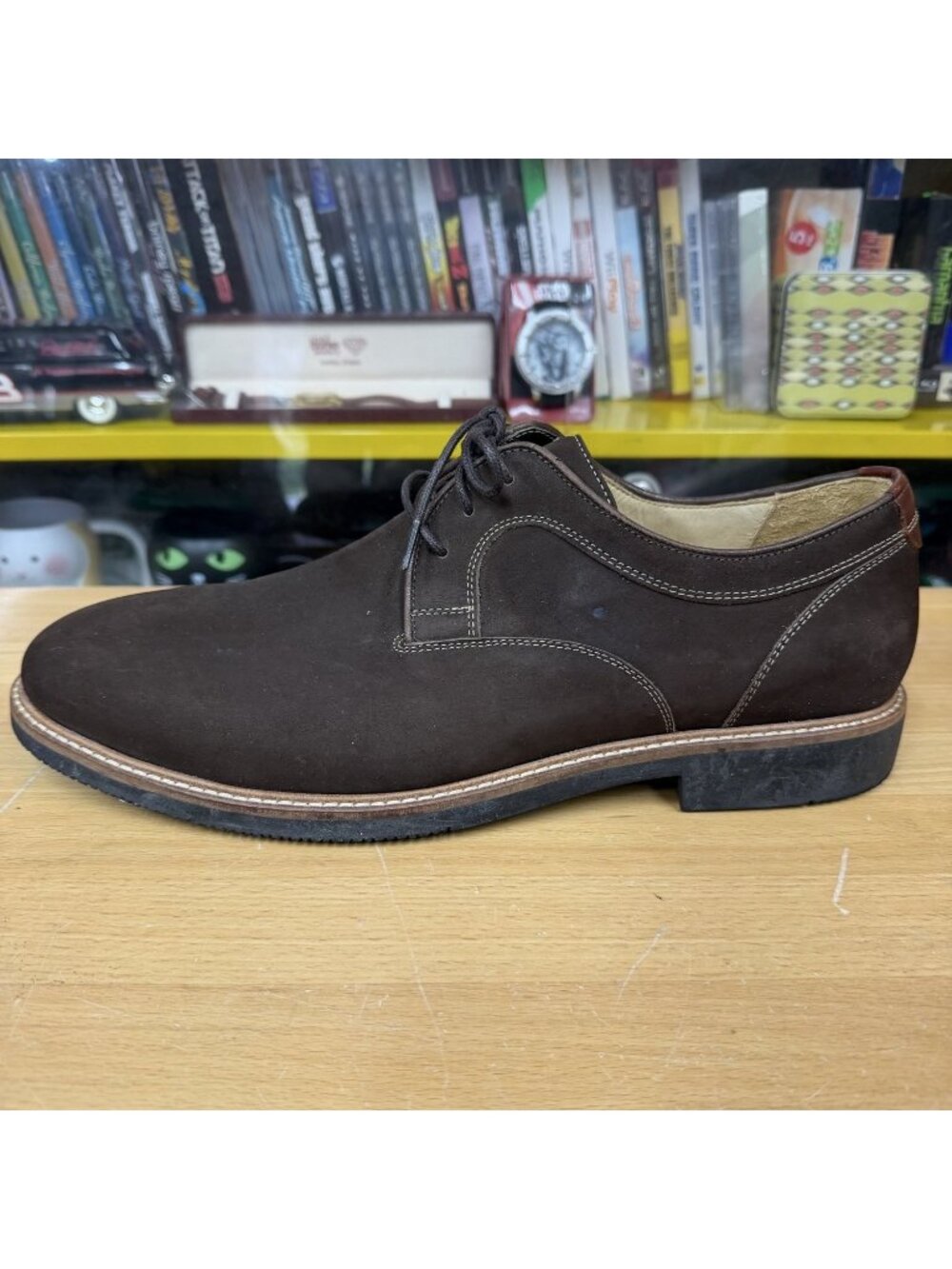 Johnston & Murphy J&M Flex Mens plain toe derby shoes US 12 Brown Flexible